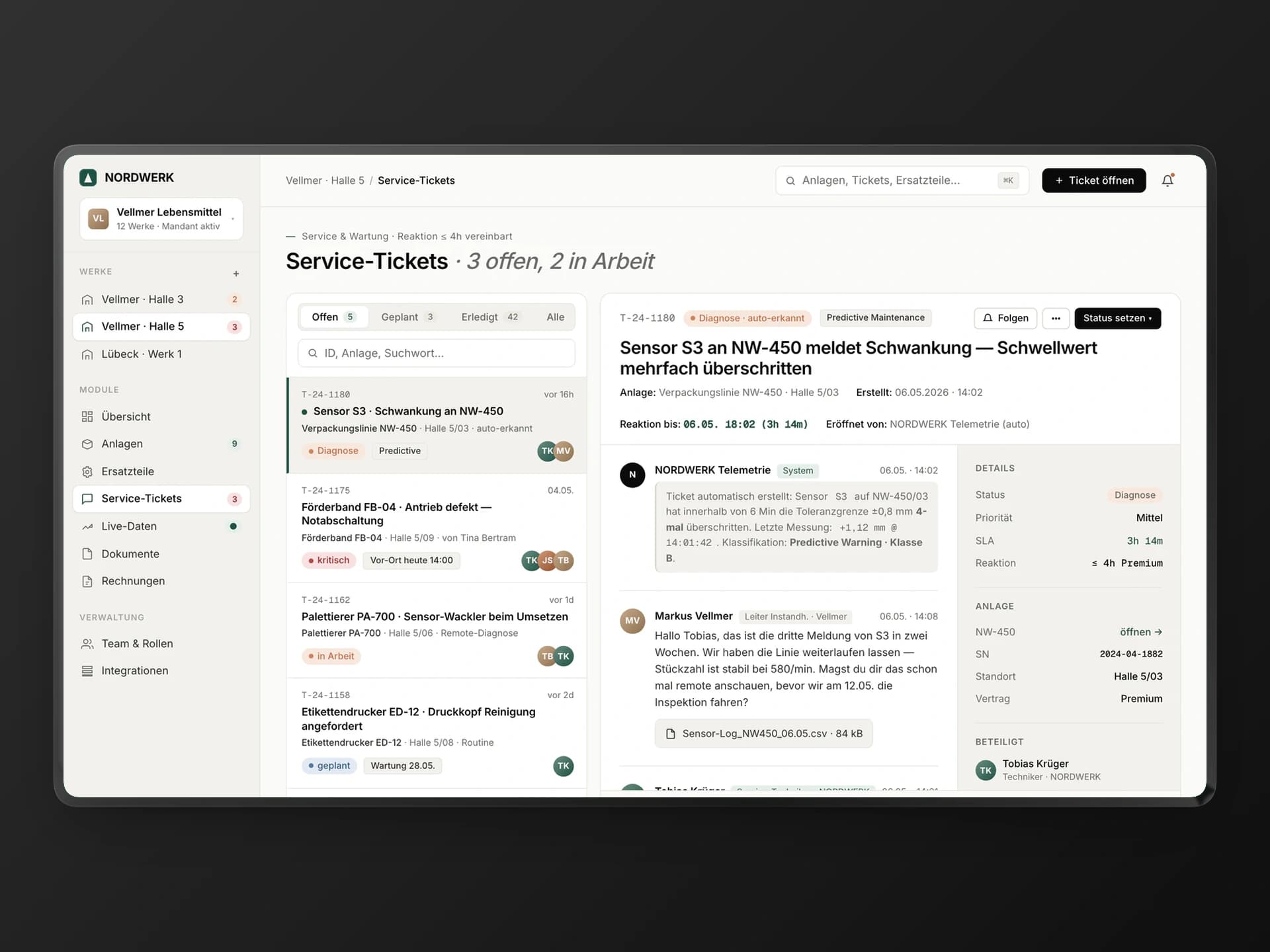 Field-Service-Plattform: Service-Tickets